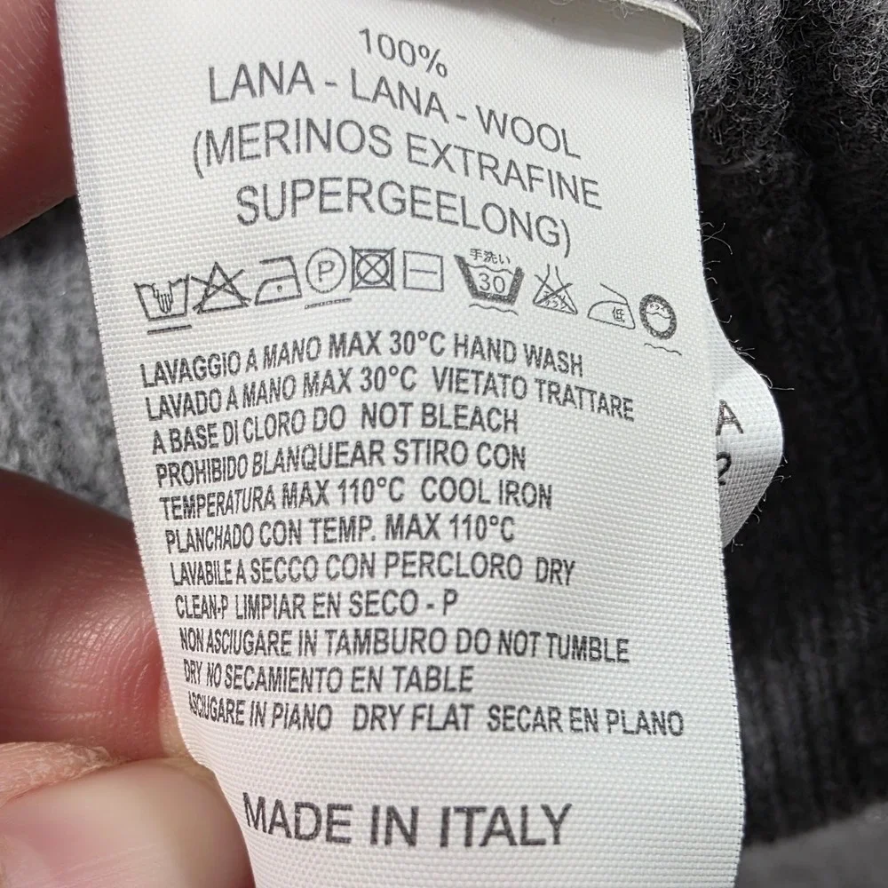 Andrea Fenzi Sweater Mens (It Sz 50/ US Small) Merino Wool Elbow Patch Italy NWT